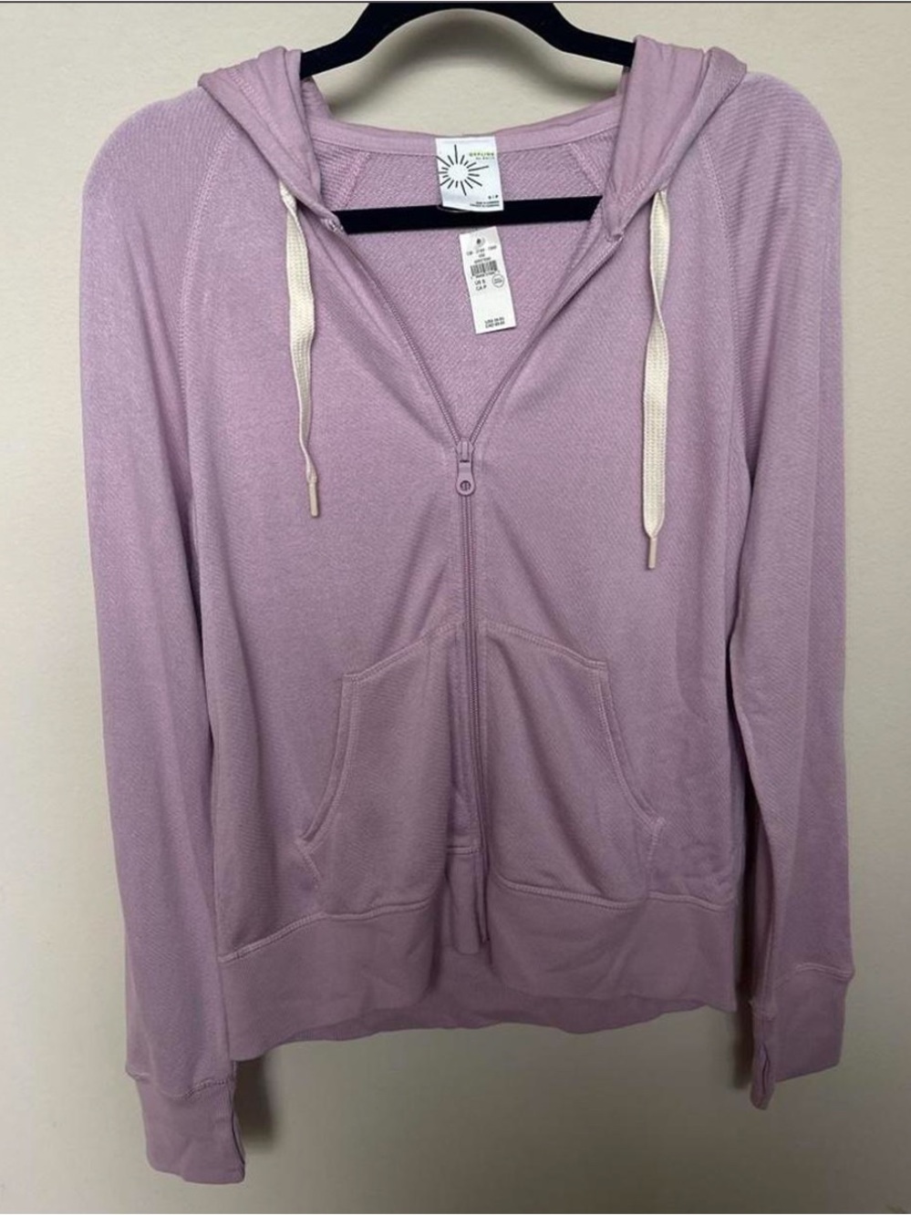 aerie Lilac Zip Hoodie with Drawstring